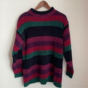 Vintage Striped Sweater Small Roll Neck Indie Grandma Chunky Knit Rory 90s